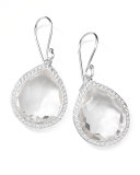 Rock Candy Diamond Quartz Teardrop Earrings, 1"L