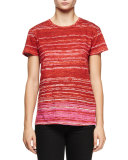 Short-Sleeve Multi-Striped T-Shirt, Red