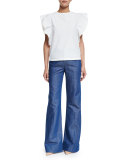 High-Waist Wide-Leg Jeans, Indigo