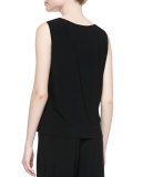 Basic Knit Tank, Black, Petite 