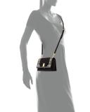 Ginny Mini Mosaic Crossbody Bag, Raso Nero