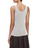 Perfect Jersey Scoop-Neck Tank, Silver Cloud