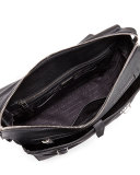Runway Flap-Top Small Saffiano Briefcase, Black
