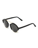 Milan III Round Sunglasses, Black