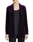Velvet Button-Front Jacket