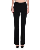 Straight-Leg Wool Pants, Black