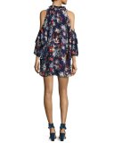 Anastasia Cold-Shoulder Shift Dress, Floral Print