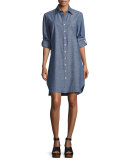 Alex Long-Sleeve Denim Shirtdress 