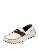 Samuel Twist-Strap Driving Shoe, Crème