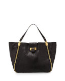 Sedgwick Medium Python Zip Tote Bag, Black