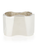 Rhodium-Plated Geometric Wide Cuff