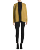 Stretch-Suede Ankle Leggings, Black