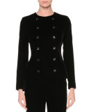 Double-Breasted Cross-Stitch Jacket, Black