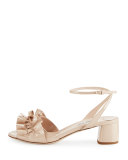 Ruffled Patent 45mm Sandal, Cipria
