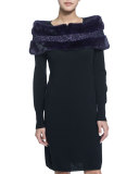 Robie Mink Embellished Capelet, Purple Rain