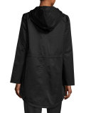 Cotton/Nylon Hooded Jacket, Black 