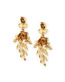 Rose and Leaf Vine Drop Earrings