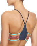 Indian Summer Reversible Strappy Swim Top (Available in D Cup), Denim