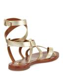 Patos Crisscross Flat Gladiator Sandal, Gold
