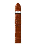Thin Alligator Watch Strap, Coffee