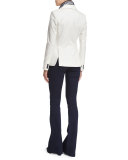 Classic One-Button Jacket, White