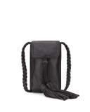 Isobel Leather Phone Crossbody Bag, Black