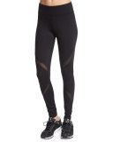 Supanova Sport Leggings W/Mesh Inset, Black