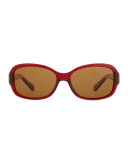 cheyenne polarized rectangle sunglasses, red