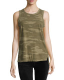 The Muscle Tee Camo-Print Tank, Green Pattern