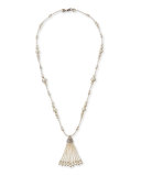 Long Simulated Pearl Tassel Necklace