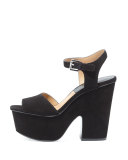 Harley Suede Platform Sandal, Black