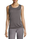 Fine-Gauge Merino Tank Top, Light Nickel 