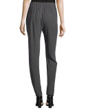 Silk Georgette Slouchy Crepe Pants 