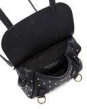 Bridle Baby Studded Leather Shoulder Bag, Black
