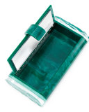 Lara Backlit Acrylic Clutch Bag, Green