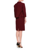 Short One-Button Jacket, Burgundy