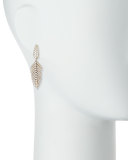 18K Rose Gold & Diamond Feather Drop Earrings