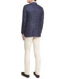 Rutherford Plaid Soft Sport Coat, Starlight Blue