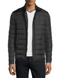 Hanriot Quilted Down Moto Jacket, Black