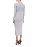 Ribbed Midi Skirt, Pearl Heather