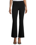 Stretch-Knit Wide-Leg Pants, Black