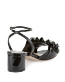 Ruffled Patent 45mm Sandal, Nero