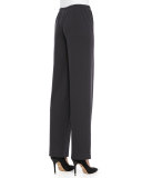 Flat Wool-Knit Pants