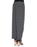 Half-Moon Ankle Track Pants, Black