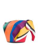 Striped Leather Elephant Mini Bag