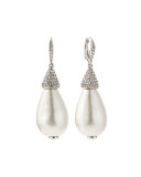 Pearly Crystal Teardrop Earrings