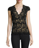 Debut Lace Cap-Sleeve Top