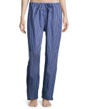 Downtown Poplin Pajama Pants, Blue Pattern
