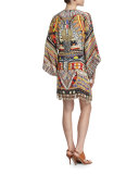 Embellished Silk Kimono Dress w/Belt, Beads of Love