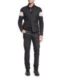 Orwell Striped Sweater, Charcoal